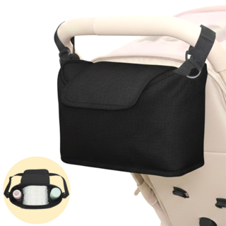 에블모어 편한외출 어깨끈달린 칸칸이 유모차 정리함, 1개, 블랙