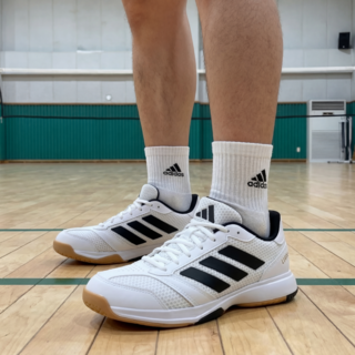 아디다스 LGRA 리그라 남성 인도어화 배구 배드민턴 탁구 미끄럼방지 실내스포츠 운동화 화이트 블랙