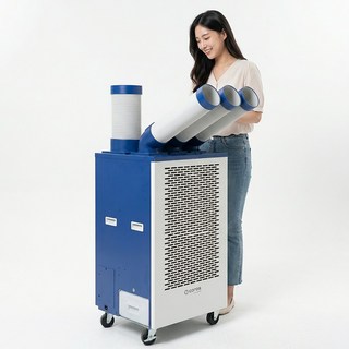 산업용 이동식 에어컨 소형 3구 일체형 캐로스 CPC-F5800B 블루, 단품