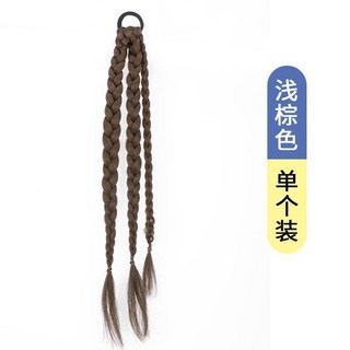 挑染粉高馬尾拳擊辮粉色水波紋多巴胺半紮假髮抓夾，彩色瀑布辮子造型