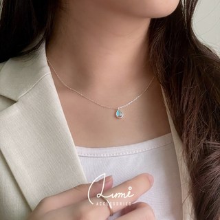 ALUMI 月之淚 S925純銀 水滴 月光石 項鍊 頸項鍊 短項鍊 飾品 純銀項鍊
