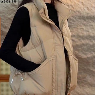 2024秋冬新款寬鬆韓版時尚立領短款羽絨棉馬甲背心外套