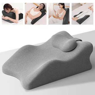 루무 다리베개 다기능 베개 패드 다리 올림 쿠션 다기능 엎드려 자는 베개 발돋움 핸드폰놀이, 연 그레이, 1개