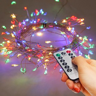 아리조명 LED 미리내 와이어 지네 전구 크리스마스 장식 줄 조명 6M 15M, 4색칼라, 1개, 리모컨 USB 150구 (6M+연장1M)