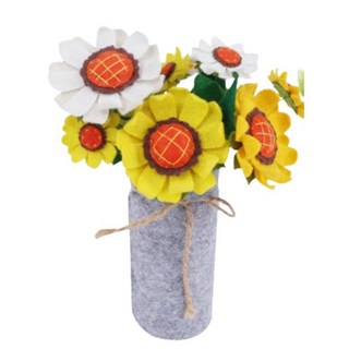 不織布diy花束/花盆∣手工花束 免裁剪 手工diy布藝材料包 母親節 禮物︱麥手作, F向日葵小盆栽, 1個