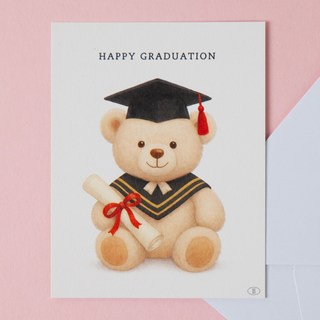 러블리베어 졸업 미니카드, 6개, 화이트