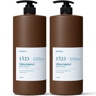 1+1 메르헨트 코코넛 대용량 트리트먼트 1500ml 베이비파우더향 약산성 미용실 단백질 헤어팩 두피, 2개, 1.5L