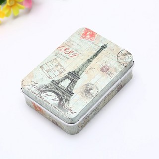 嗨購 創意桌面長方形馬口鐵收納盒 禮品明信片小鐵盒 馬口鐵金屬盒批發, 鐵塔, 1個