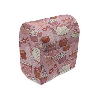 Ambesonne 더스티 블루 스탠드 믹서 커버 빈티지 손으로 그린 프로티아 꽃 자연 테마 주방 가전 정리함 가방 커버 포켓 포함 5776L68쿼트 아이보리 블루, 22) 오렌지 핑크