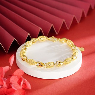 Sun_Plus 萬熹A款 越南沙金 玲瓏手鍊 鍍金鏤空百搭手環 生日七夕禮物 手鍊手環飾品