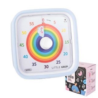 리틀그립 구글 타이머 KC 인증 무소음 공부 순공 시계 미끄럼방지 실리콘 포함, 스카이 레인보우, 1개, 블루계열