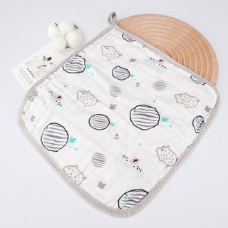 Muslin 六層紗布口水巾 寶寶必備 擦口水 多功能方巾 嬰兒口水巾 嬰兒用品 嬰兒 花色可挑 高密度紗布巾 小手帕 新款6層口水巾-萌豬品瓜:, 1個