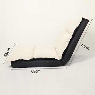 椿嶼 懶人沙發椅 可躺可調節床上靠背椅 榻榻米飄窗 宿捨單人ins風格沙發, 米白色, 1個