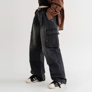 아테즈 남녀공용 와이드 워싱 데님팬츠 AZPT08