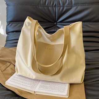 休閒大容量包包女新款簡約百搭通勤單肩帆布托特包輕便旅行包