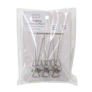 日本直送 兔子造型不鏽鋼掛勾夾 不鏽鋼掛勾夾 多功能掛鉤 夾子 曬衣夾 晾衣架 備忘錄夾 USAGI兔子系列, 1個, 3入組