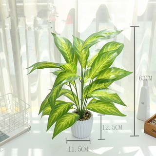 臺南出貨 大號仿真綠植盆栽 創意室內擺件仿真花 仿真植物 仿真龜背 龜背葉 假花 仿真盆栽, JH4241, 1個