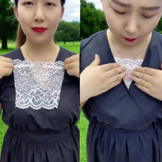 夏季防走光蕾絲抹胸：薄款一片式低領遮胸，無肩帶百搭內衣，安全舒適透氣