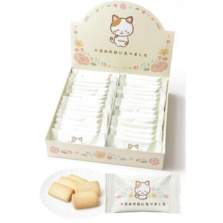 오키모치 쿠키 과자 간식 일본 디저트 선물용, 옥양목 고양이 30마리, 3개