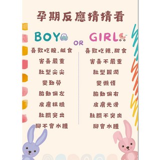 孕期性別猜猜看 懷孕反應預測, 孕期反應板-兔兔款(附立架), 1套