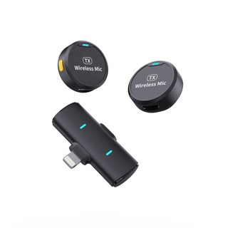 無線領夾麥克風 一對二麥克風 磁吸降噪 智能降噪 手機收音器, 苹果接口,一拖一
