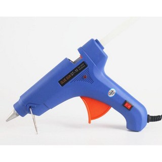 【綺綺愛編織】熱熔槍 熱熔膠槍 手工膠槍 20w 家用兒童手工DIY 修補電熱熔槍 熱熔膠棒 熱熔膠, 1個, 藍色-熱熔槍(夾鏈袋裸包裝)