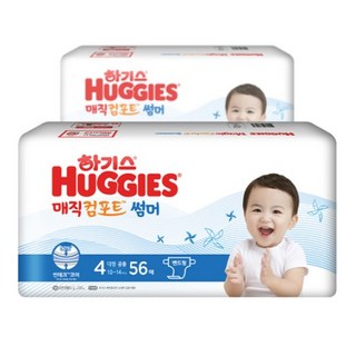 하기스 2021 매직 뉴컴포트 썸머 밴드형 공용 대형 4단계 (10~14kg), 222매