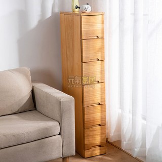 實木夾縫櫃客廳縫隙櫃子木質收納櫃床邊窄櫃臥室床頭家用櫃子20/25/30cm抽屜式收納櫃床頭櫃 縫隙櫃 抽屜櫃 窄邊櫃, 原木色,寬20*深40*高61cm-三斗
