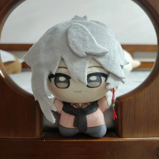 捉鬼師後日談 秦梧 10cm 棉花娃娃, 1個, 淺灰色髮片粉色衣服,秦悟努努