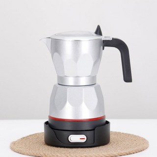 110V 220V 전기 커피 150ML 이탈리아 모카 가정용 포트 붉은색 휴대용 메이커 알루미늄, AU, Silver