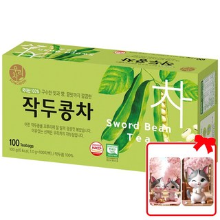 송원 국산 작두콩차 티백차 + 대순이 캐릭터 포토카드 증정, 1개, 100개입, 1g