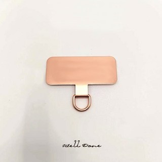 全熟現貨 手機掛繩金屬墊片 超薄不鏽鋼通用手機掛繩夾片 透明不斷裂手機配件, 1個, PSA1 玫金/不鏽鋼手機夾片/1入