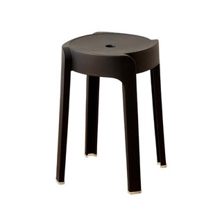 HAPPY ISLAND 圓潤邊角設計椅凳 多色可選 輕巧易搬動 加厚椅面 底部防滑, 黑色 座面33cm, 1個