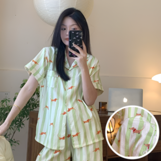 Niilhome 여성용 시원한 파자마 홈웨어 잠옷 세트