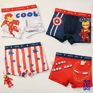 와이비비 남아 아이스실크 쿨 메쉬 아이언맨 마블 드로즈 사각 팬티 4종세트