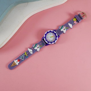 兒童電子手錶 可愛彩色齒輪圓殼創意卡通動物石英成表矽膠帶腕錶