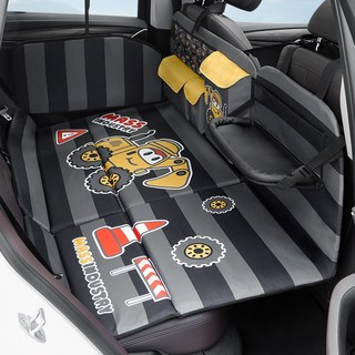 車載嬰兒便攜旅行摺疊床 寶寶汽車後座睡覺安全座椅兒童午休露營床, 挖機總動員-三人位豪華款