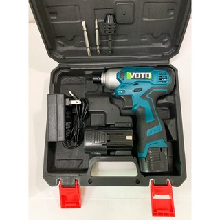 鋰電衝擊起子機 附塑膠手提盒 大功率電動螺絲刀 保固半年, VOTO起子 16.8V 2.0AH雙電, 1個