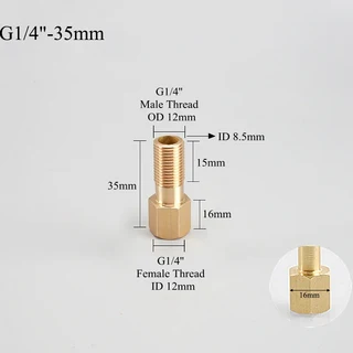 1/4 인치35-250mm 남성-여성 스레드 황동 확장 육각 파이프 커넥터 커플 링 조인트 정원 도구 관개, 02 5 Pieces, 01 G1l4-35mm