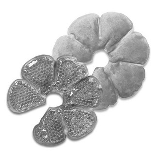 키즈브릭스 플라워 쿨앤워밍 가슴 온찜질 냉찜질 하이소비드 찜질팩, 그레이, 2개