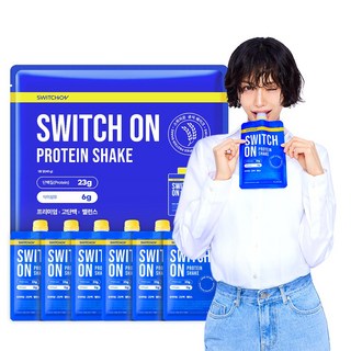 스위치온 단백질 쉐이크 곡물맛 스파우트 파우치 6팩 분리유청단백질 프로틴 보충제, 스위치온 단백질 쉐이크 곡물맛 스파우트 파우치 6팩 분