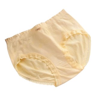 褲公主 大尺碼內褲 高腰孕婦內褲 棉花糖女孩內褲 大碼女性內褲, 淺黃色