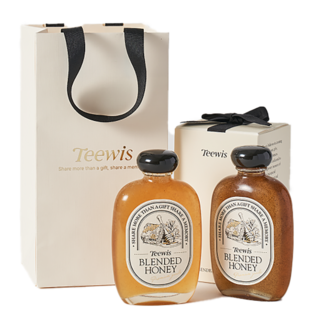 티위즈 블렌딩 허니티 2구 선물세트 + 쇼핑백 증정, 1세트, 레몬맛 1병&바닐라맛 1병