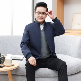 加絨保暖休閒運動中老年男士外套
