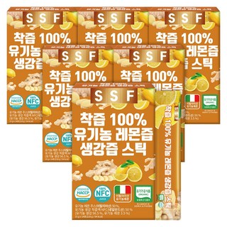 착즙 100% 유기농 레몬즙 생강즙 스틱, 210g, 6개