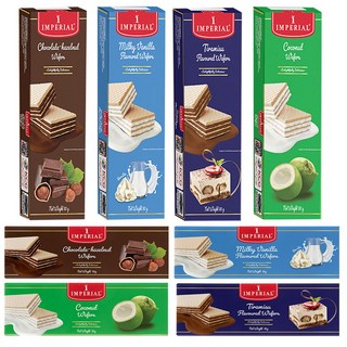임페리얼 웨이퍼 4종 80g 초콜릿 헤이즐넛 2개+밀키 바닐라 2개+티라미수 2개+코코넛 2개 (총8개) 과자쿠키웨하스스틱, 8개