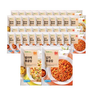 [무료배송/당일출고][fresheasy] 프레시지 볶음밥 2종 혼합 (김치/햄야채), 40개, 220g