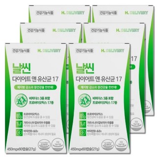 헬씨딜리버리 날씬 다이어트 엔 유산균 17종 식약청인증 제품, 6개, 60정