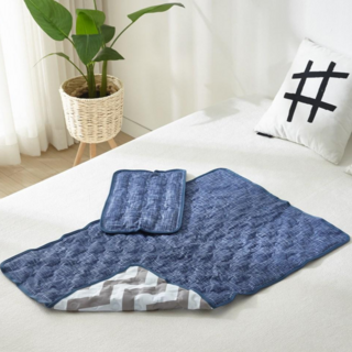 카이르 아이스 냉 양면 쿨매트 세트, 시원한바닷가, 쿨매트+쿨베개 세트