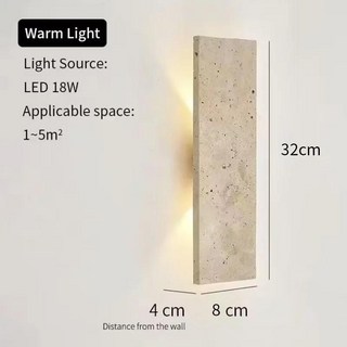 2025 야외 완벽방수 벽 램프 스트립 천연 돌 조명 18W LED 침실, 02 32cm, 02 indoor